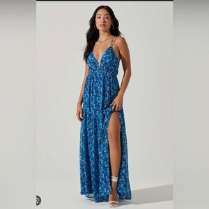 Astr the Label blue floral maxi dress